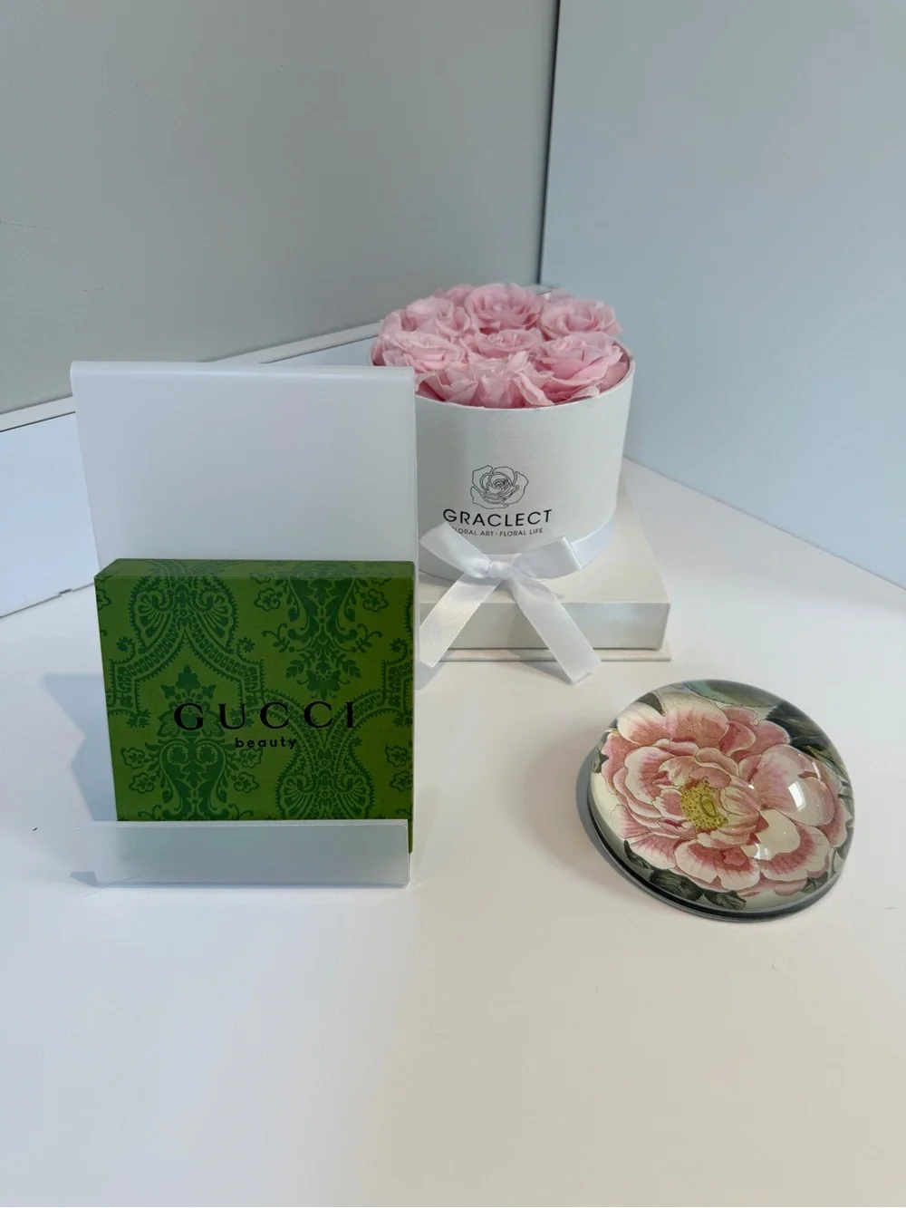 Gucci Beauty GWP Silver Compact Mirror with Black Pouch